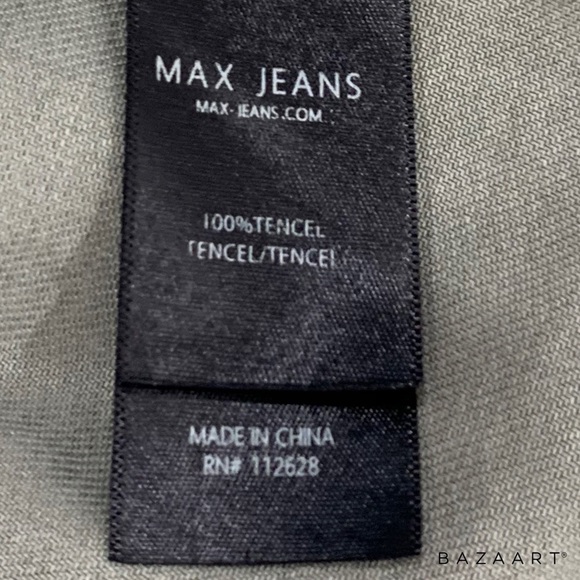 Max Jeans Drape Front Jacket in Olive Green Size M - Picture 2 of 6